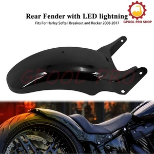 Rear Short Fender W/ LED Light For Harley Softail Breakout FXSB Rocker 08-17 - Picture 1 of 6