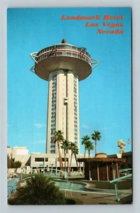 Las Vegas, Landmark Hotel Casino, Tower, 1995 Demolished Vintage Nevada Postcard - Picture 1 of 2