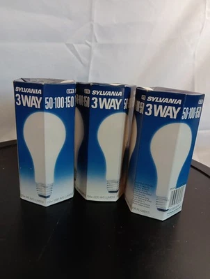 Vintage Sylvania 3-way 50-100-150 A21 Bulbs.  2Bulbs - Image 1 of 4