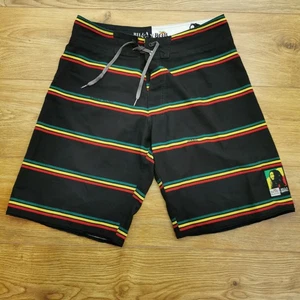 Billabong X Bob Marley Board Shorts Mens M W32 Black Rasta Jamaica Swim Surfing - Picture 1 of 11