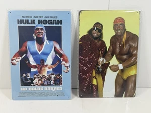 Hulk Hogan Huge Lot Of 10 Metal Signs Posters Wrestlemania Wwe Wwf Mega Powers - Picture 1 of 5