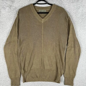 Polo Jeans Co Sweater Mens Adult Large Brown Tan Linen Blend Sweatshirt Pullover - Picture 1 of 9