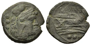 Roman Republic Bronze Quadrans - Sardinian after 211 BC - Hercules - Galley - Picture 1 of 4