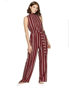 Xhilaration Women's Jumpsuit NEW Striped Sleeveless High Neck M - Picture 1 of 3