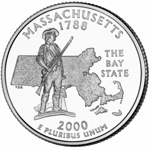 2000 P - Massachusetts - State Quarter - Picture 1 of 2