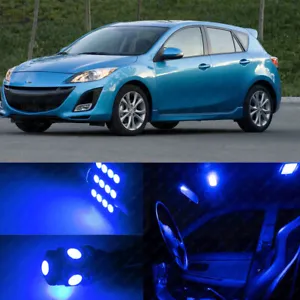 10x Blue LED Lights Interior Package For 2010-2014 2013 Mazda 3 Sedan Hatchback - Picture 1 of 9