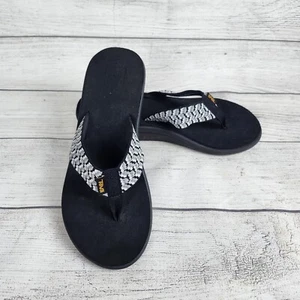 Teva Damen Voya Keilabsatz Flip Flop Farbspuren schwarz/weiß Größe 10 - Bild 1 von 9