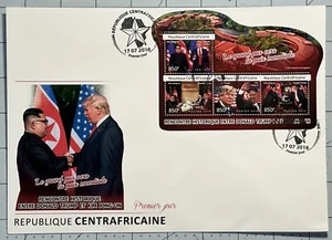 Central Africa 2018 (large FDC) “Donald Trump & Kim Jong-Un Historical Meeting” - Picture 1 of 1