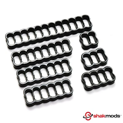 10pcs Shakmods Black Close Cable Comb Set for 2mm, 3mm or 4mm Sleeved Extension - Image 1 of 4