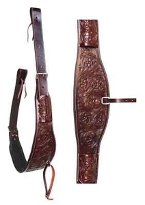 Pferd Western Floral verziert Leder hintere Flanke Sattel Cinch kostenloser V... - Bild 1 von 3