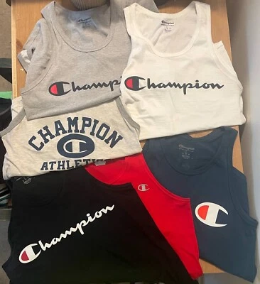 Men's Champion Brand Tank Top Shirt Lot Of 6 Size Small Jersey Script Logo Sz S - Image 1 of 4