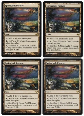 Springjack Pasture x4 4x 2008 Eventide PLAYSET Colorless Rare Land MTG NM AZ1 - Image 1 of 2