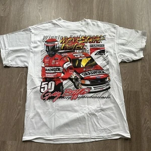 Vintage NASCAR Greg Biffle Grainger Racing Big Graphic Shirt 1999 #50 Ford Truck - Picture 1 of 8