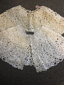 Pair Of Lace Collars From The 1950’s, White & Cream, New - Picture 1 of 7