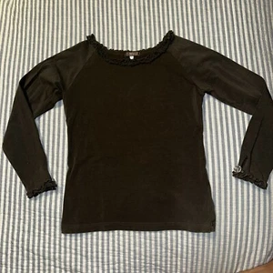 Matilda Jane Girls 10 Ginger Brown Long Sleeve Tee You & Me Ruffles Gem Buttons - Picture 1 of 7