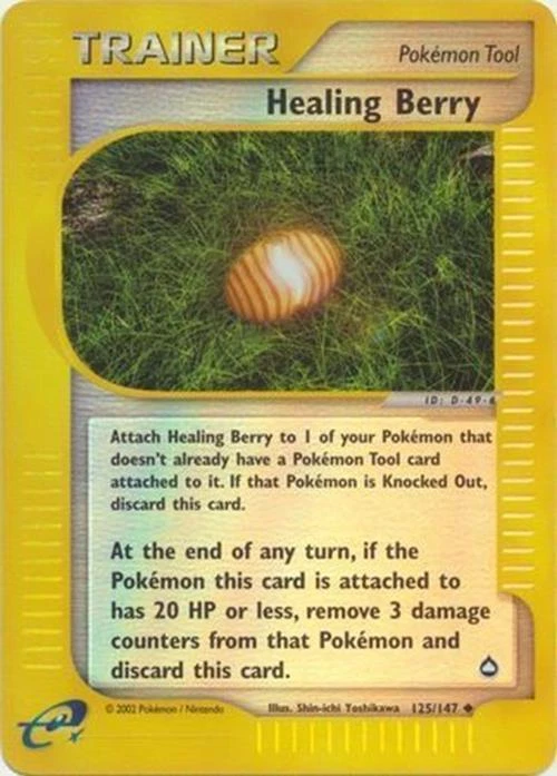 Healing Berry - 125/147 - Pokemon Aquapolis Reverse Holo Rare Card NM