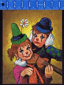 Children & Clowns Canvas Style Lithograph Print - Picture 1 of 2