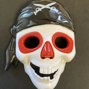 Halloween KIDS Mask Light Up Pirate Red Black Crossed Swords LED Flashing Lights - Picture 1 of 3