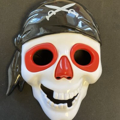 Halloween KIDS Mask Light Up Pirate Red Black Crossed Swords LED Flashing Lights - Image 1 of 3