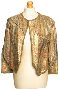 Glamour Schlangenhaut Python Lederjacke Bolero S M Sehr Gute Erste Klasse - Bild 1 von 10