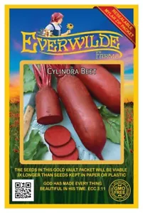 200 Cylindra Beet Seeds - Everwilde Farms Mylar Seed Packet - Picture 1 of 3