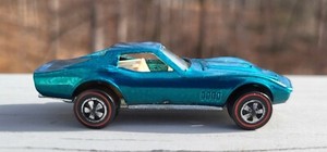 Vintage 1968 USA Hot Wheels Redline Custom Corvette Aqua NICE