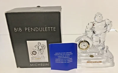 Mr Bib MICHELIN Tire Man Bibendum Cristal Reloj Penduleta Estatuilla NUEVO + Caja RARO Foto 1 de 4