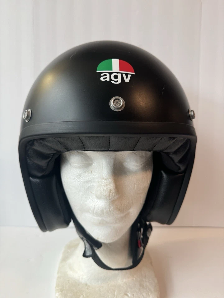 AGV 摩托车 摩托车 经典 复古 头盔 传奇 X70 单色 黑色 尺寸 MS(56) — 第 1/4 张图片