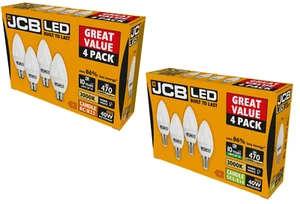 4 / 8 / 12 JCB LED CANDLE Light Bulbs SES E14 or B22 6W = 40W 3000k WARM WHITE - Picture 1 of 10