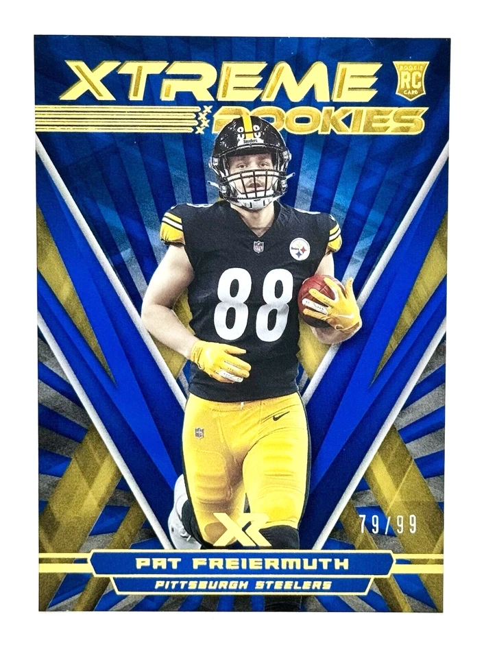 2021 Panini XR Xtreme Rookies Blue Pat Freiermuth RC 79/99 Pittsburgh Steelers - Image 1 of 2