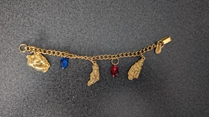 VINTAGE 90S DISNEY ALADDIN GOLD-TONE KID'S CHARM BRACELET - Picture 1 of 1