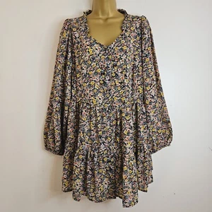 NUEVO EVANS Talla Grande 18-24 Ditsi Estampado Floral Botones Chifón Túnica Top Blusa - Imagen 1 de 8