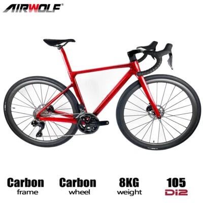 AIRWOLF Carbon Aero Rennrad 105 Di2 24-Gang Fahrrad Karbonrahmen + Laufradsatz - Bild 1 von 4
