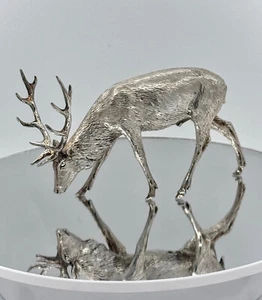 Ein fein gearbeitetes Elisabeth II Sterling Silber Modell Hirsch, Hirsch - Bild 1 von 9