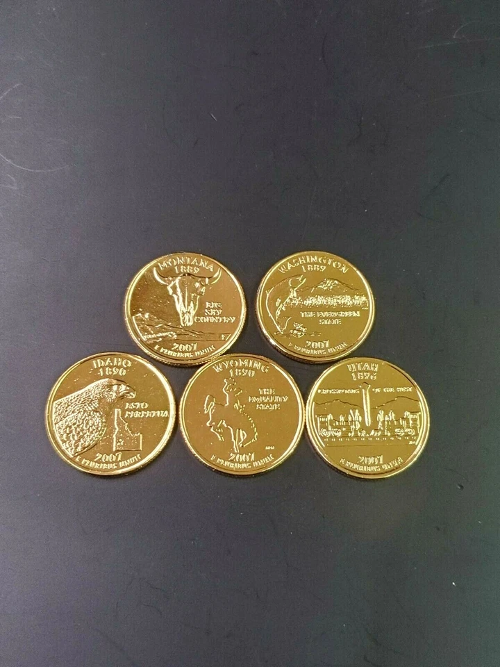 2007 Complete Set Of 24kt. Gold Plated State Quarters - Image 1 of 1