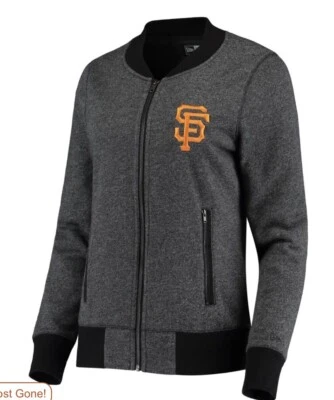 New Era Women's Heathered Charcoal San Francisco Giants Terry Baseball Jacket Sm Foto 1 de 4