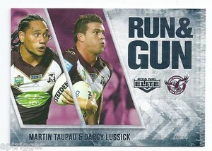 2016 NRL Elite Run & Gun (RG 12 / 32) Martin TAUPAU / Darcy LUSSICK Sea Eagles - Picture 1 of 1