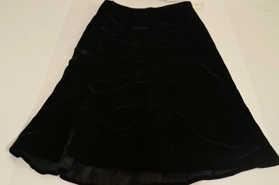 Nueva Falda Para Mujer Carmen Marc Valvo Talla 4 Negra Mezcla Acetato Larga Modesta $206 Foto 1 de 4