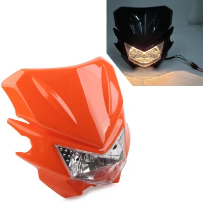 Universal Motorcycle Fairing Headlight Lamp New For Street Fighter Dirt Bike - Image 1 of 4