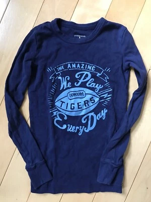 Lands End Pijama Top Niños Talla 8 Algodón Suave Fútbol Azul Marino Foto 1 de 3