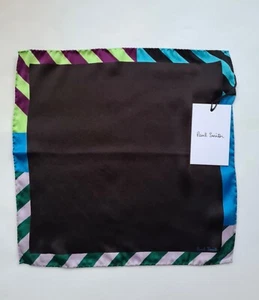New Paul Smith Pocket Square “Chevron” Handkerchief black/multi - Picture 1 of 3