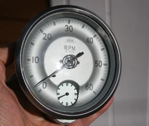 MG TD TC Vintage 6K 6000 RPM Tachometer w/ Clock - X.65021/4 - Picture 1 of 15