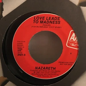 NAZARETH 45 SINGLE , LOVE LEADS TO MADNESS ( PROMO ) - Picture 1 of 2