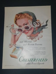 1940 Chesterfield Zigaretten Vintage Zeitschriftenanzeige "Milder und besser schmeckend" - Bild 1 von 1