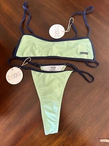 Chooks Bikini Set Ocean Blue and Malibu Blue, Watercolor Collection, L/L, New - Picture 1 of 5