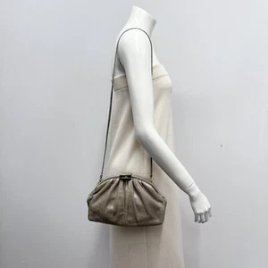Sac à main bandoulière vintage Judith Leiber lézard taupe changement sac à main miroir peigne - Photo 1/12