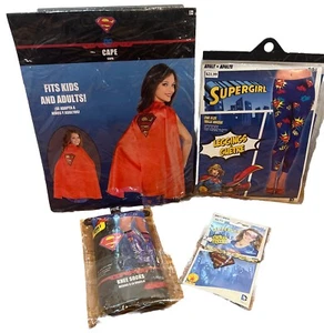 New In Package Supergirl Cape With Accessories Choker  ￼Socks￼ Legging - Picture 1 of 17