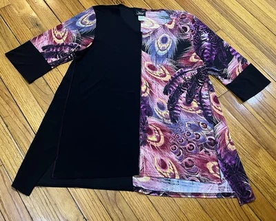 Jostar High and Low Hemline Blouse Women's Large Made in USA Peacock Lot D - Image 1 of 4