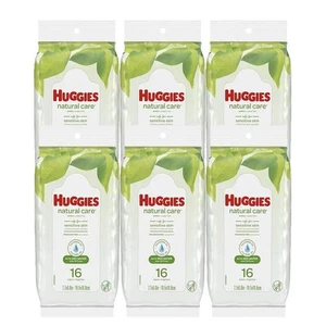 Huggies Natural Care Sensitive Baby Feuchttücher 16 Stück pflanzliche sanfte Reinigung - Bild 1 von 9