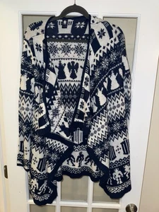 Cárdigan Suéter Hot Topic BBC Dr Doctor Who Cortina Abierta para Mujer Pequeño Azul Blanco - Imagen 1 de 4